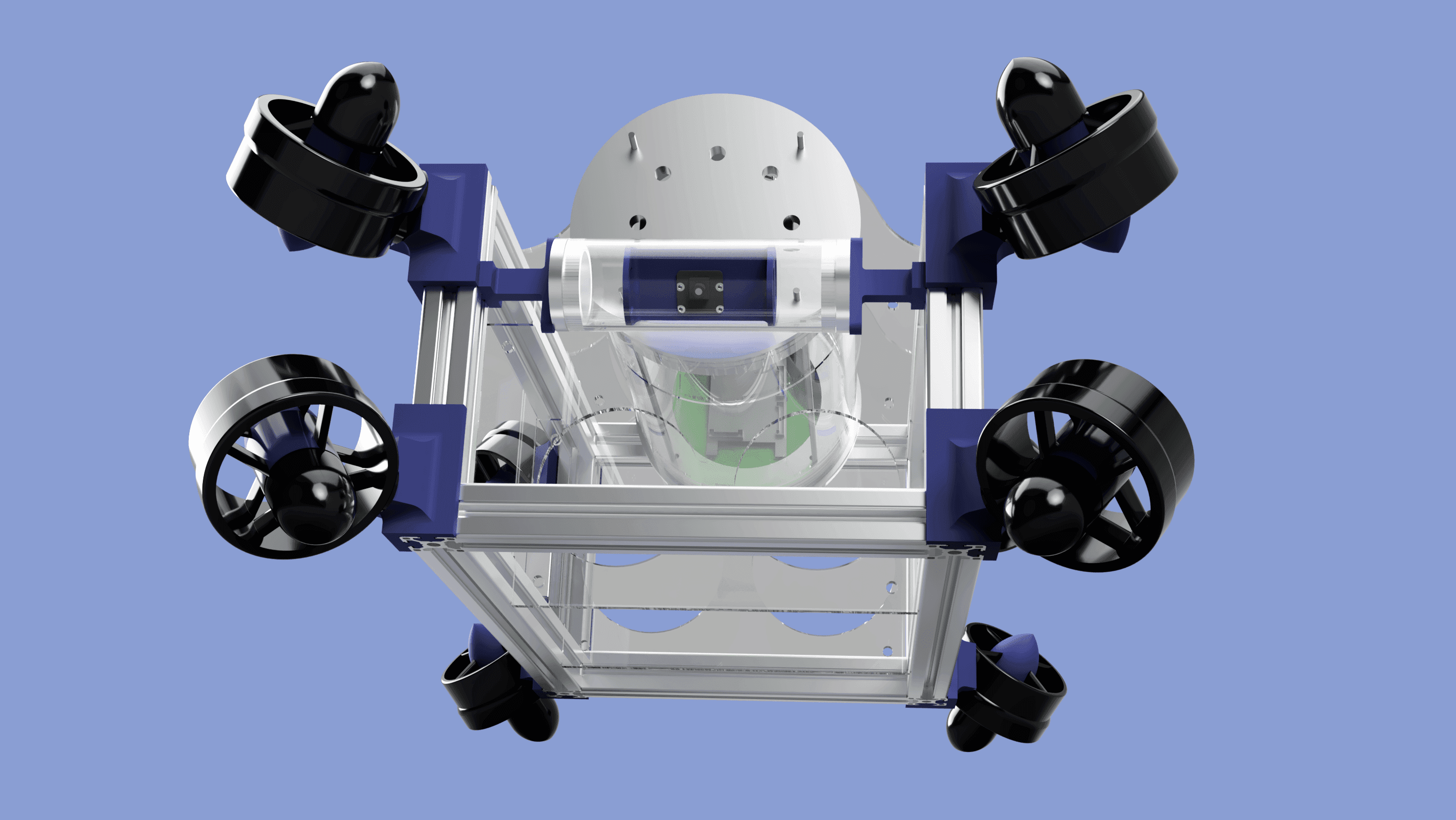 Render of the Kraken ROV, front view